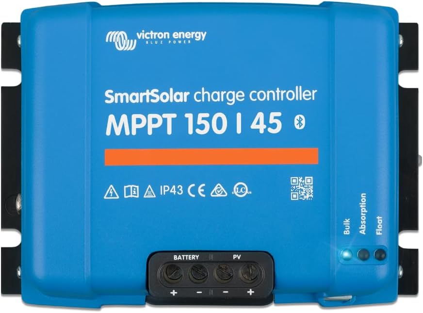 Controladores MPPT 48-, Victron Energy, SmartSolar MPPT 150V 45 amperios 12, 24, 36, 48-Voltios Controlador de Carga Solar (Bluetooth)