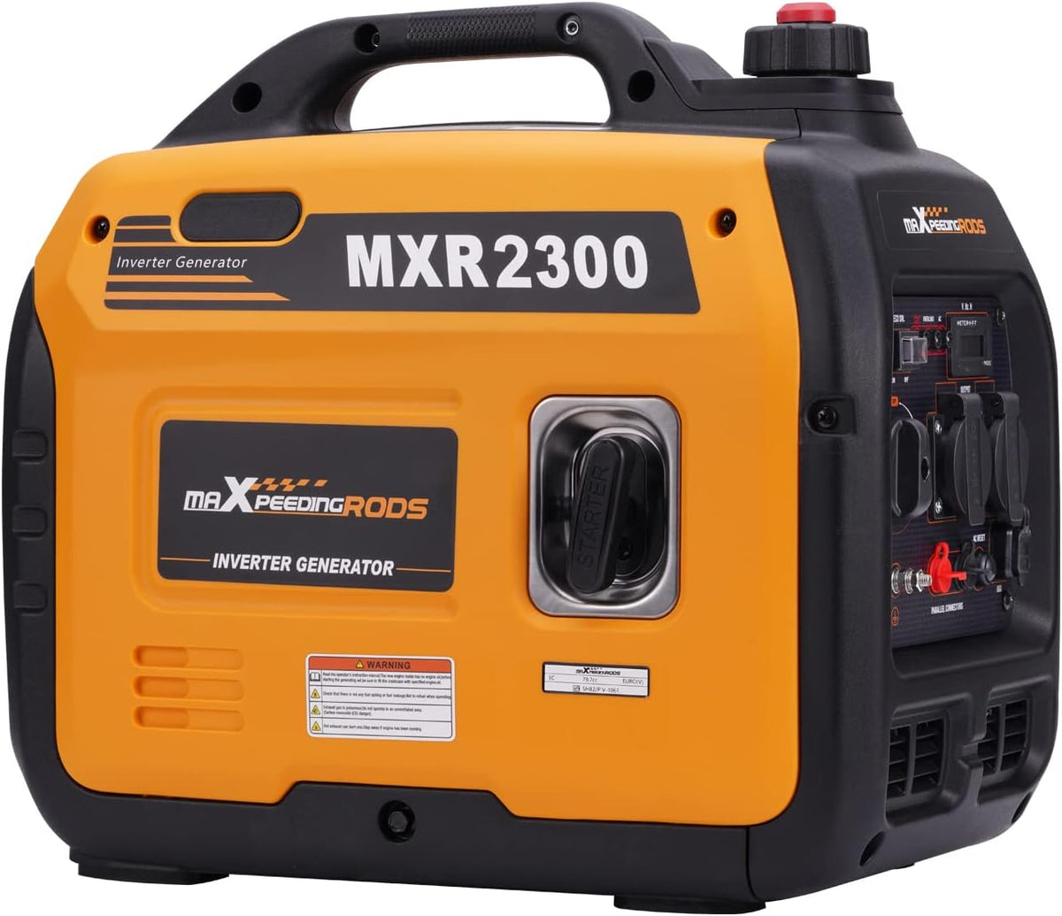 generador, maXpeedingrods, Electrico Gasolina 2300W Pico Inverter Silencioso Portátil de Emergencia, AC, DC para Camping Autocaravan Apagon