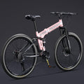 bicicleta de montaña, GLSQBVRP, 21 Velocidades, Ruedas De Radios Y Suspensión Doble para Hombres Y Mujeres Adultos, Frenos De Disco Dobles
