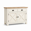 Aparador de madera de roble y MDF con 2 puertas y 2 cajones 110x80x40 cm