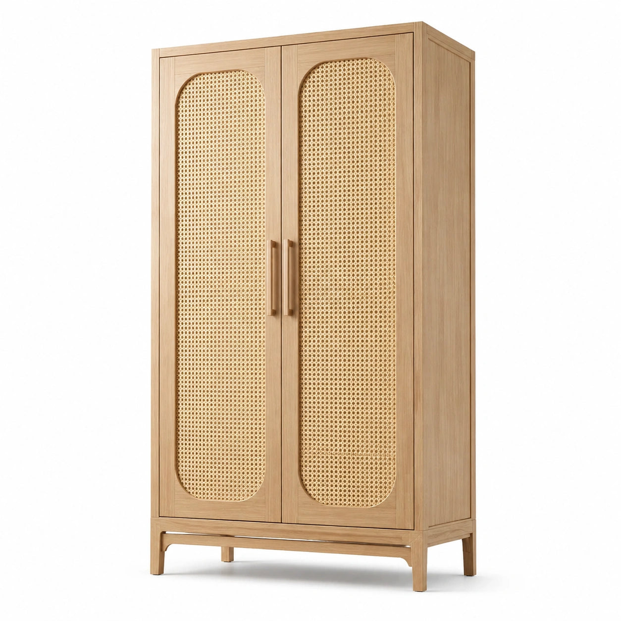 Armario de Madera con Puertas de Ratán