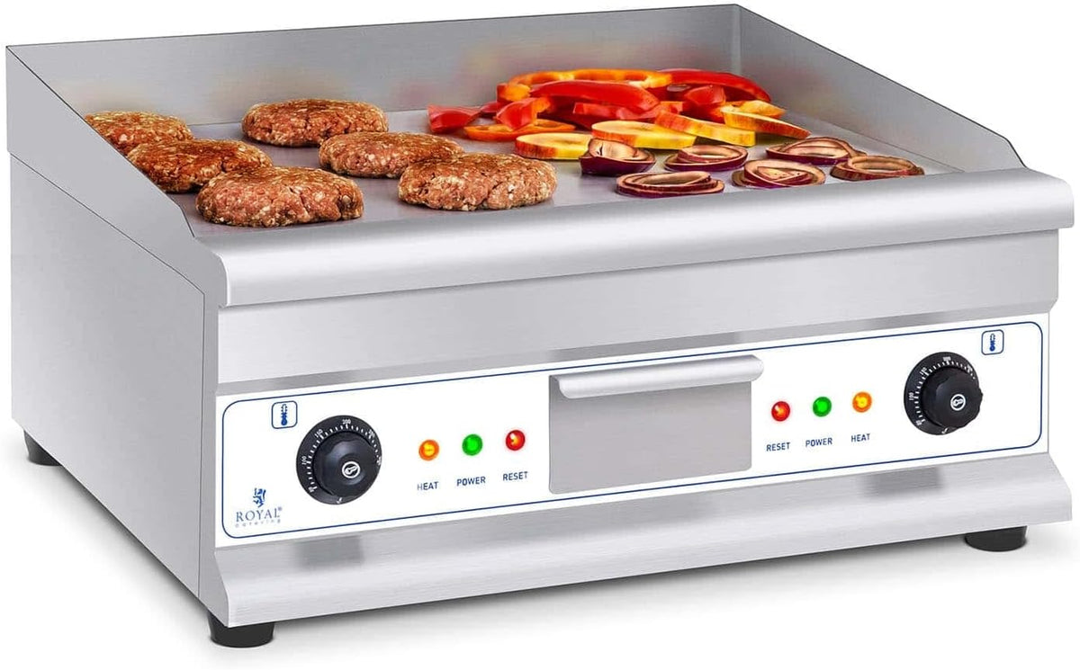 parrilla eléctrica 60H2, Royal Catering, Fry Top Eléctrico Plancha Grill Cocina Parrilla Electrica Industrial RCG 60H2 (largo: 60 cm, 2 x 3.200 W