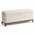 Banco de Madera y Tela de Poliéster Beige