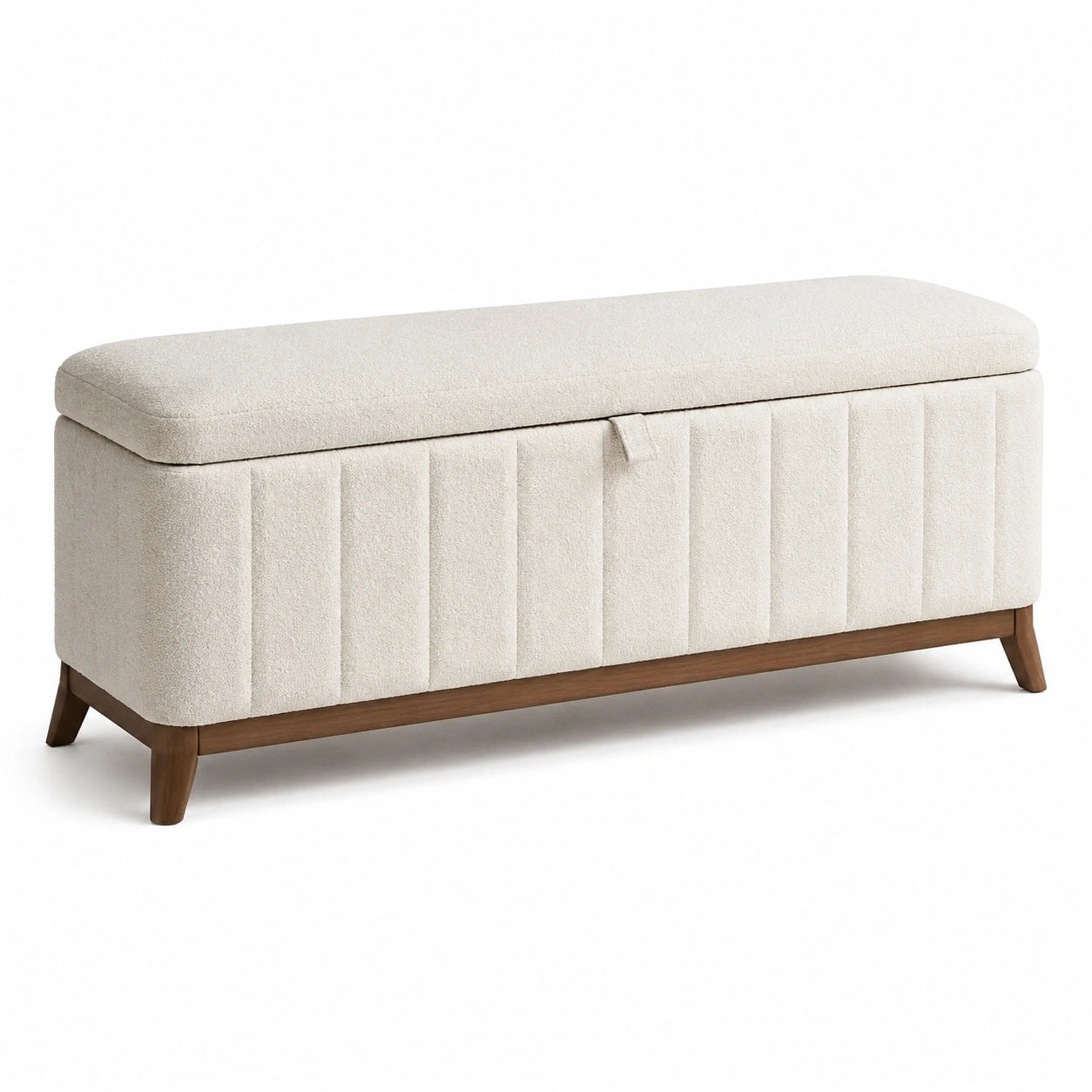 Banco de Madera y Tela de Poliéster Beige