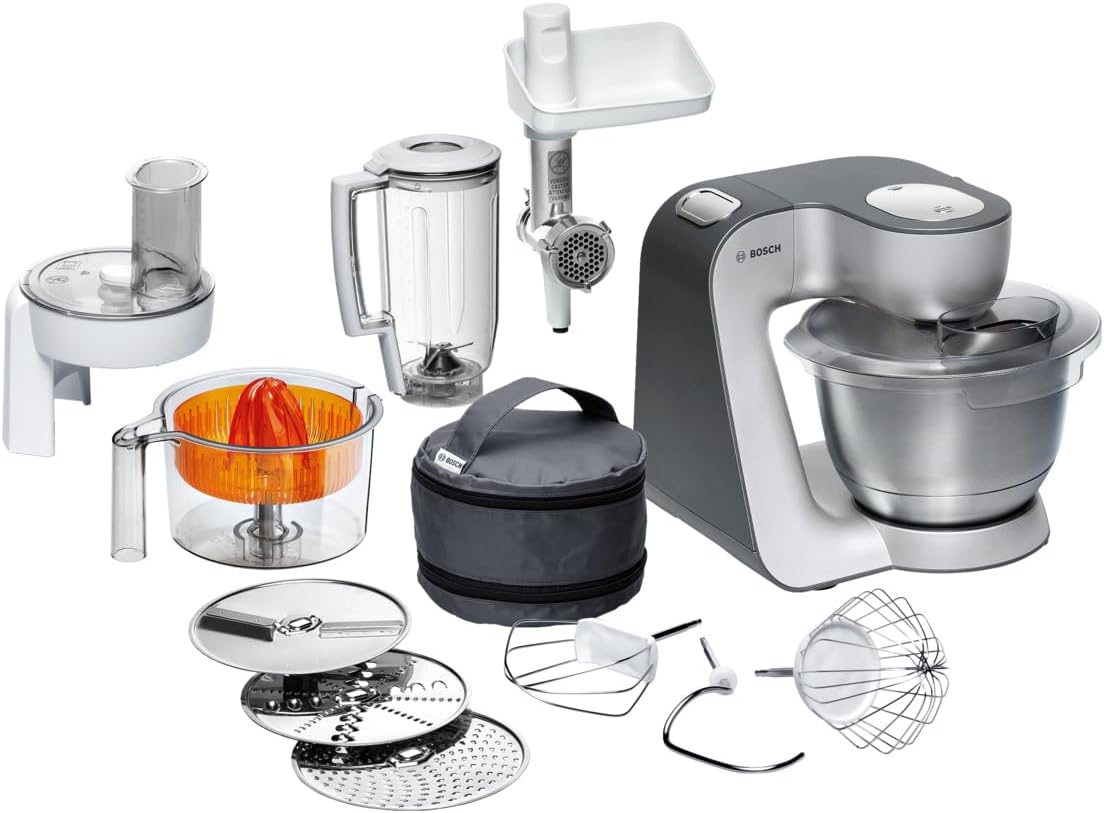 Bosch MUM56340 robot de cocina, 900 W, color negro y plata