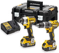DEWALT DCK266P2T-QW Atornilladore, DCK266P2T-QW - Kit Taladro Percutor DCD796 XR 18V, Atornillador de Impacto DCF887, 2 Baterías 5Ah + Cargador DCB115