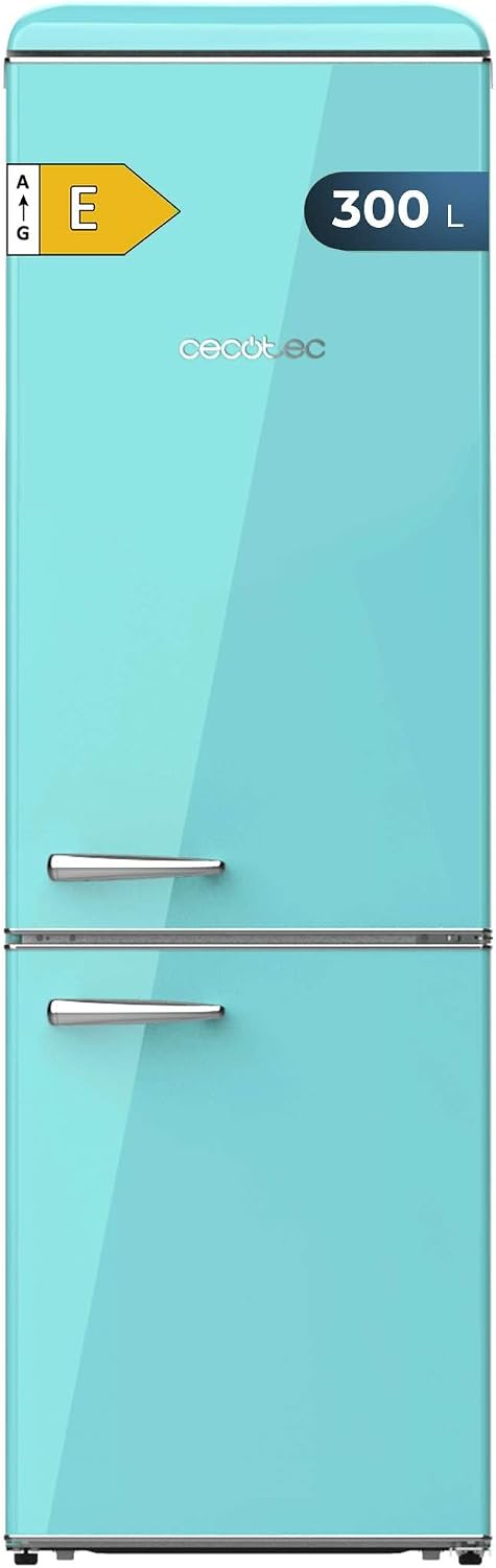 Cecotec frigorífico combi, Control de Temperatura, Tirador Cromado y Bandejas de Cristal, Verde
