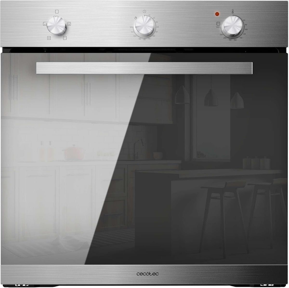 Cecotec C136000 horno de pared, Horno Integrable Convencional Bolero Hexa C136000 Mirror Time A. 2800W, 77L, 4 Funciones, Bajo Consumo, Temporizador