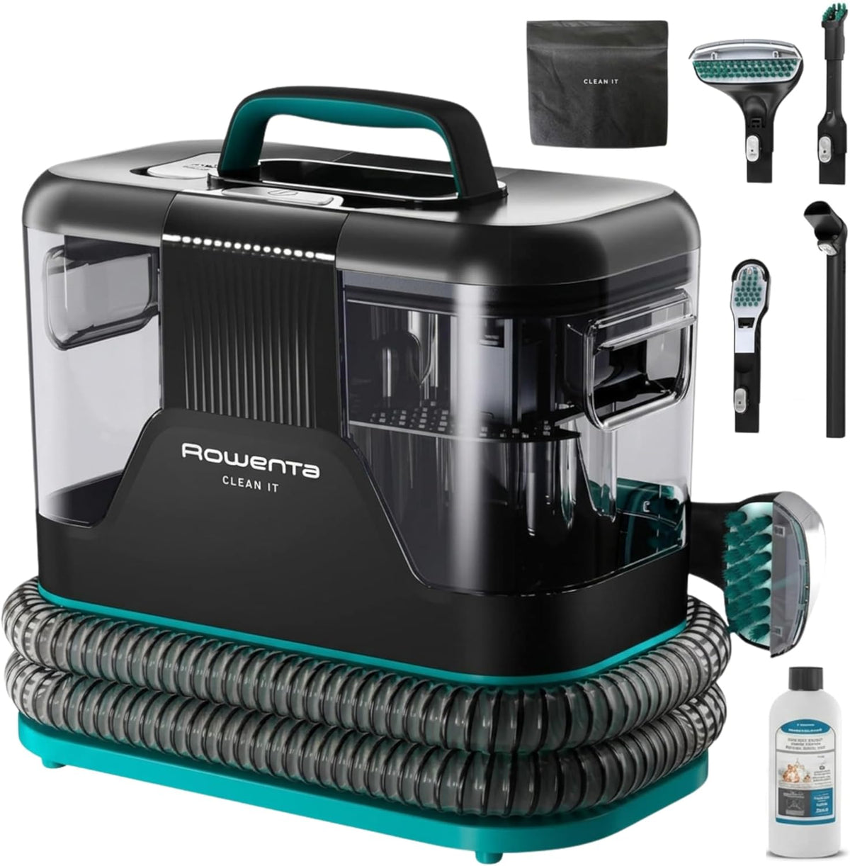Aspiradoras para alfombra IN5020F0, Rowenta, Depósito extraíble de 1,8L, Clean It, Aspirador de tapicerías, Limpieza rápida de derrames y manchas
