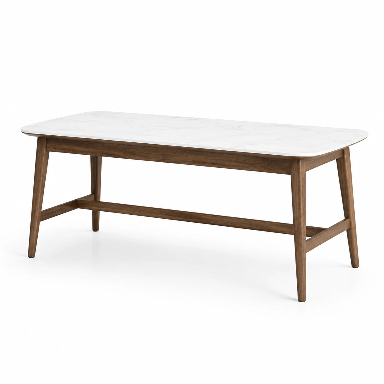 Mesa de comedor de mármol y madera