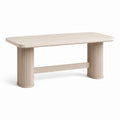 Mesa de comedor rectangular de madera maciza beige