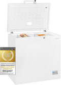 congelador horizontal, Exquisit, 182L, 1 Cesto, Consumo 195 kWh, Clase E, Enfriamiento Rápido, Tirador Externo, año, Color Blanco