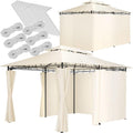 cenador, tectake, Carpas para Exteriores - 3x4 m Crema, Carpa Pabellón, Paneles Laterales, Soporte Estable, Pergolas de Jardin