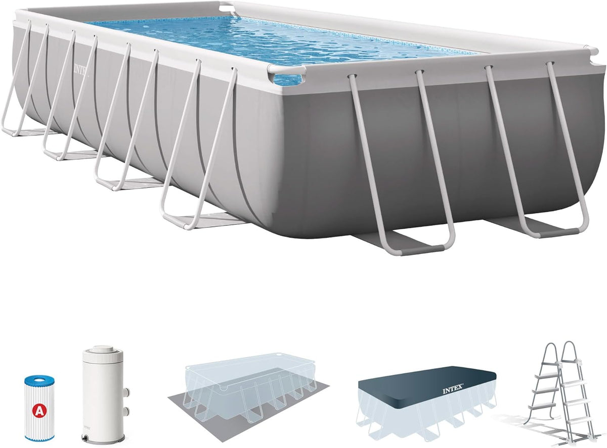 Piscinas desmontable, Intex, 55212 - Piscina Rectangular Prisma Frame 488x244x107 cm + depuradora