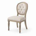 Silla de comedor tapizada beige madera