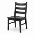 Silla de madera maciza negra de 90 cm