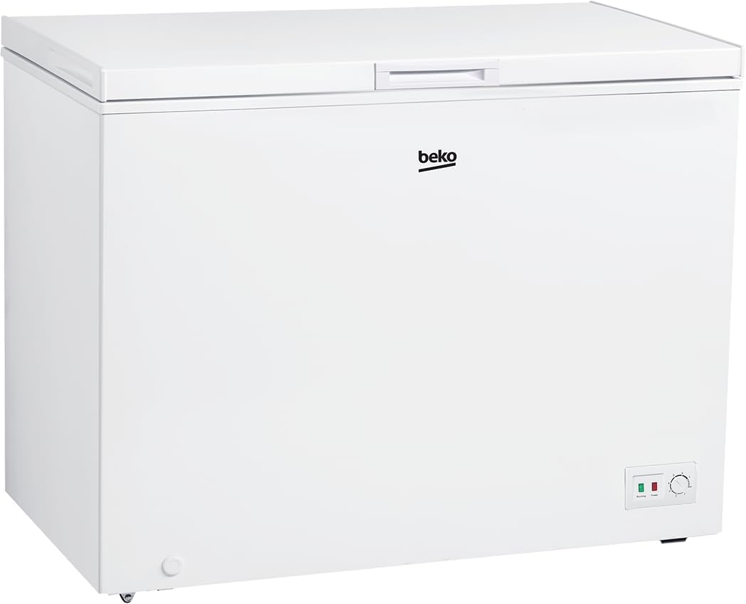congelador horizontal CF316EWN, Beko, CF316EWN - Congelador, 308 L, 1 cesta de congelación, 40 dB (A), alarma de temperatura, ruedas de transporte