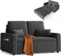 sofá cama, Xbro, Tapizado en Terciopelo, Gris Oscuro, Sillón Convertible 3 en 1 con Cama, 147 x 196 x 87cm, Dos Bolsillos de Almacenamiento