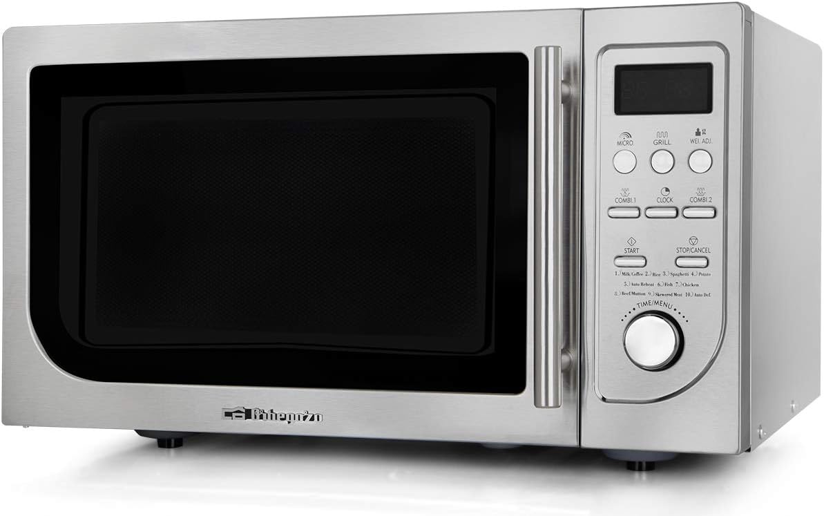 microondas con grill, Orbegozo, 25 L, 9 Menús, 8 Niveles de Potencia, 900 W, Temporizador