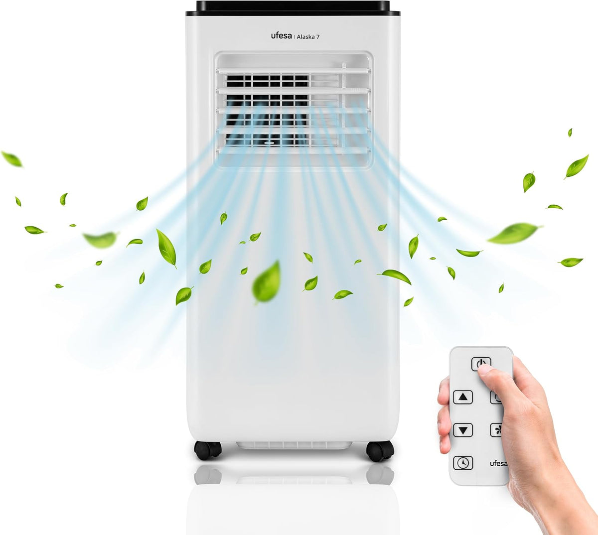 aire acondicionado portátil R290, Ufesa, 7000 BTU, Temporizador 24h, Hasta 12m2, Gas R290, Refrigeración, Ventilación y Deshumidificación, día