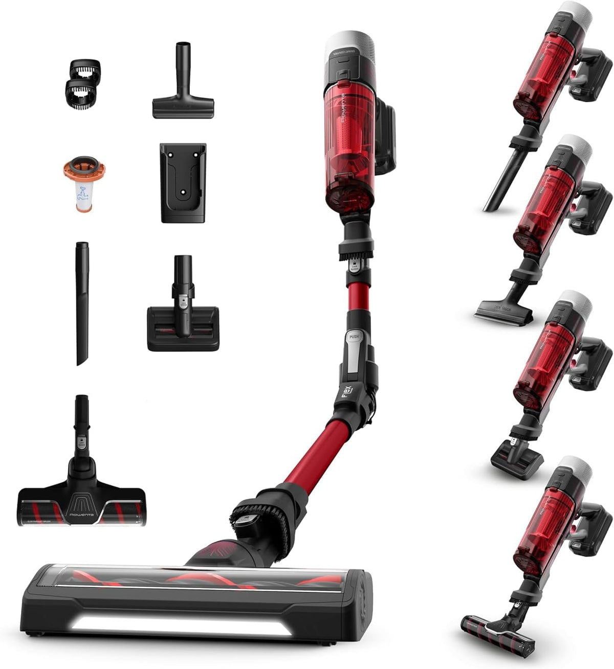 aspiradora escoba 100AW, Rowenta, X-Force Flex 9.60, Hasta 45 Minutos de Autonomía, potencia de limpieza extrema, Tecnología Flex