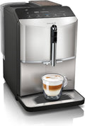 SIEMENS EQ300 cafetera, TF303E07, ceramDrive, milkPerfect, Función oneTouch, Acero