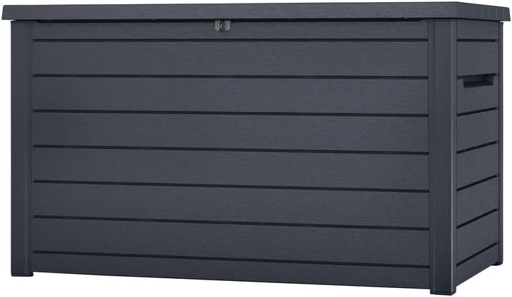 Arcones para patio, Keter, para Exteriores, 870 l de Capacidad, Dimensiones Exteriores: 147 x 83 x 86 cm, Caja de cojín XXL Ontario, Grafito