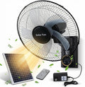 Ventiladores de pared, DSKJHI, Ventiladores Solar Exterior para Terraza y Jardín, Cable de 5m, 3 Velocidades Ventilador Solar con Mando, 40CM