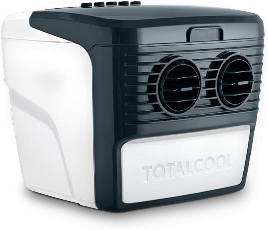 aire acondicionado portátil, Totalcool, Enfriador de aire portátil 3000, 12 voltios y alimentación de red, sistema de refrigeración evaporativa, gris