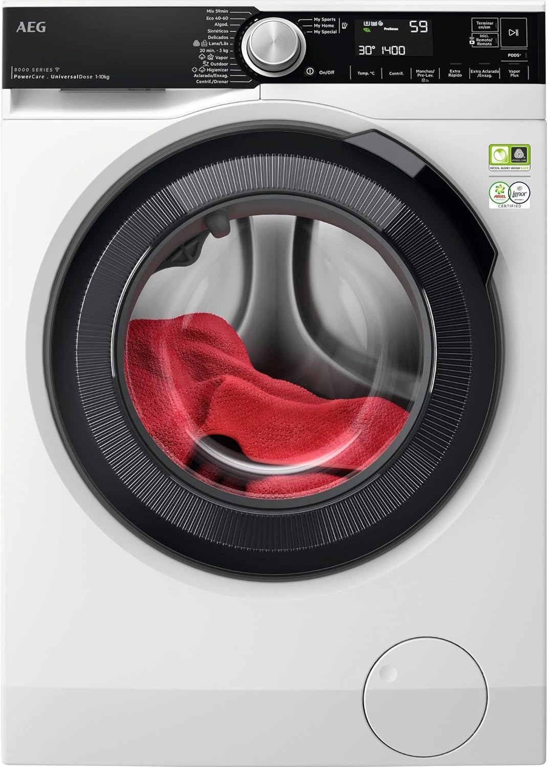 AEG LFSR8514L6O lavadora, 1400 rpm, Libre Instalación, Tecnología PowerCare, Programa Vapor ProSteam, PreciseWash, Cajón Universal, Conectividad WiFi