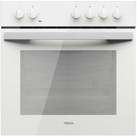 horno de pared, Teka, 3 Funciones de Cocinado, Puerta 2 Cristales, HBE 490 ME, Bandeja Profunda Esmaltada, Mandos Frontales, Cristal Blanco