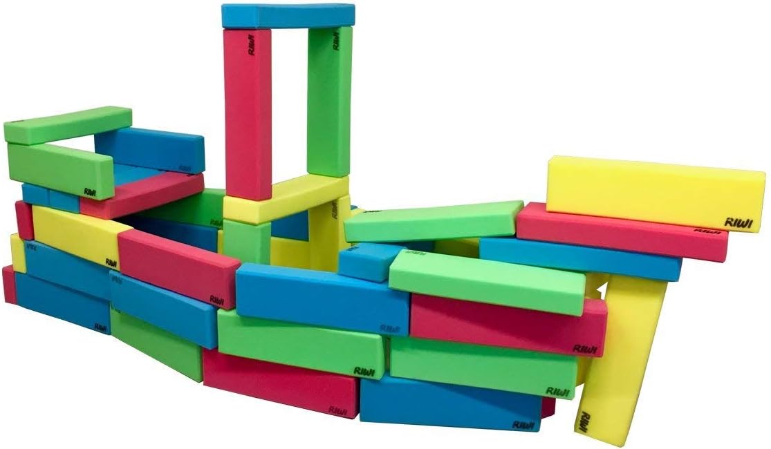 Sets de construcción, RIWI, Bloques de espuma XXL, Certificado TÜV Austria & Öko-Tex, Lavable a máquina, grandes y suaves fichas para niños