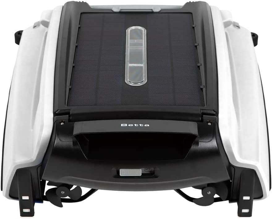 limpiafondos automático, Betta, Batería de 30h, Limpieza 24, 7 (Blanco), SE Robot Skimmer de Piscina Solar - Limpiador Automático de Superficie