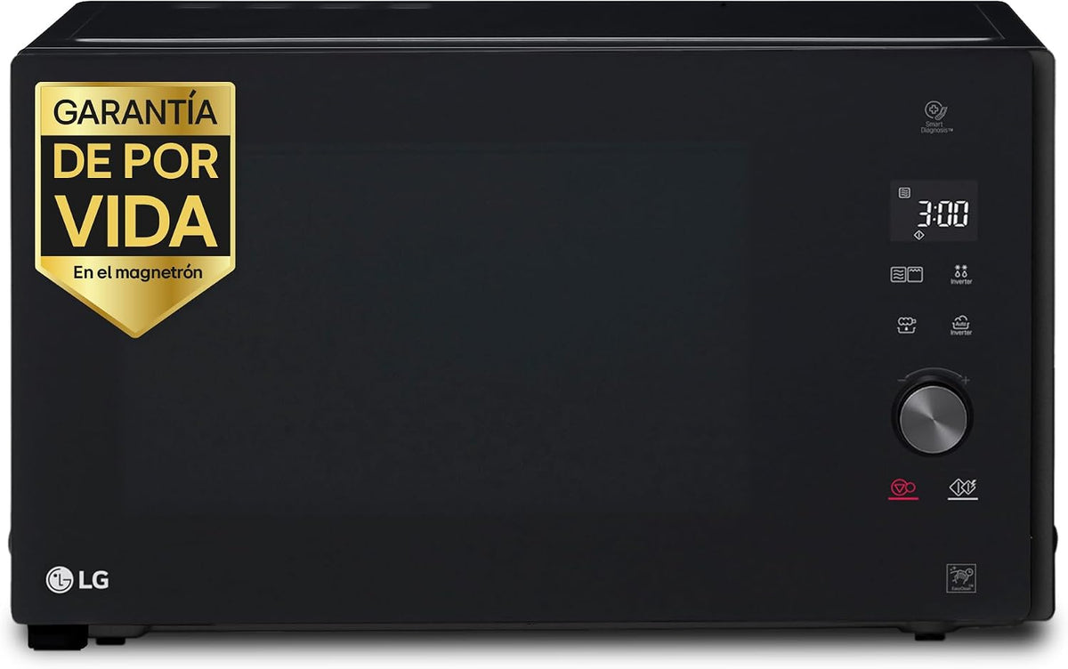 LG MH7265DPS microondas con grill, 1200 W, Smart Inverter, Display digital, Color Negro