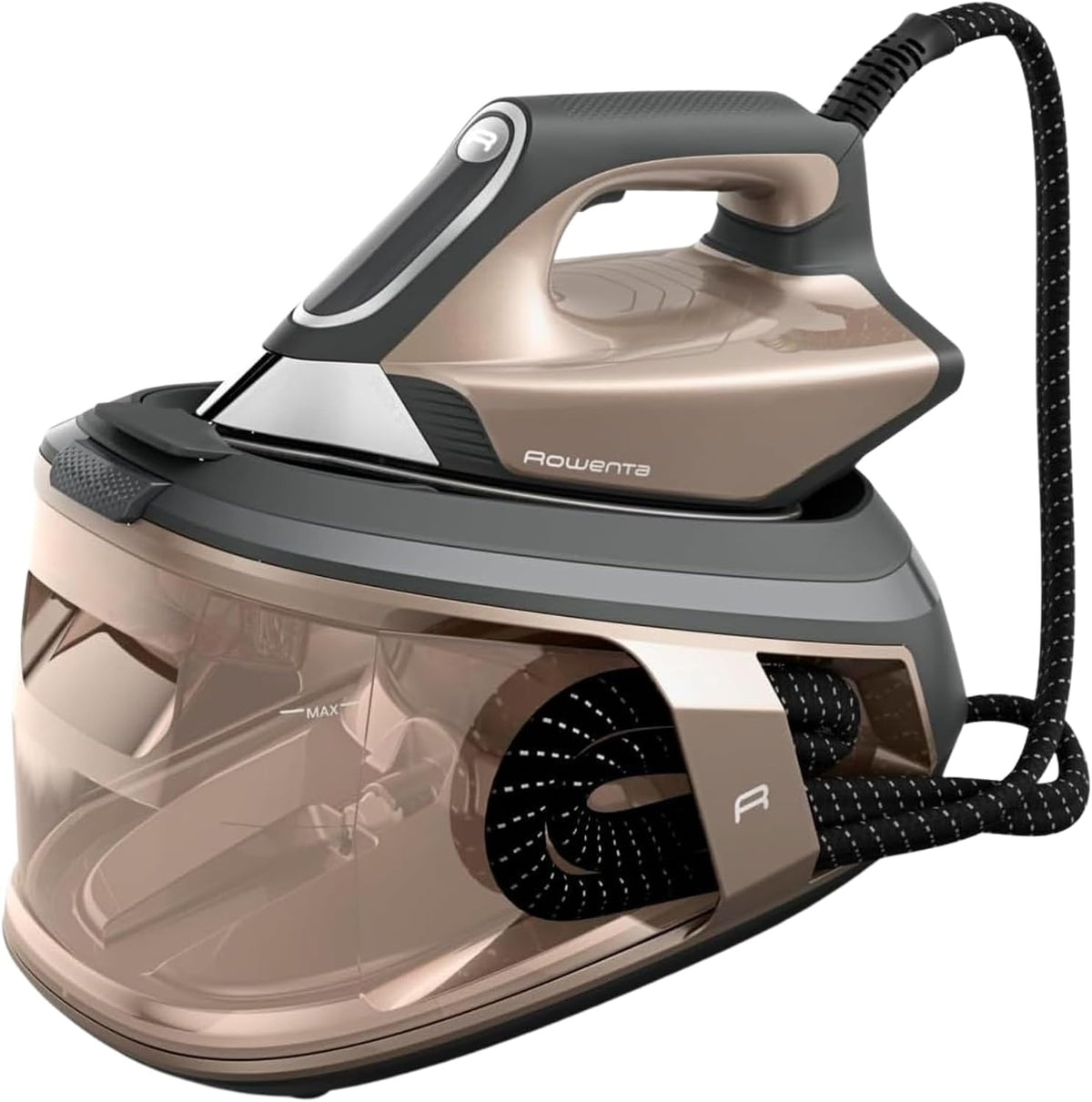 Centros de planchado VR9033F0, Rowenta, Centro de planchado, minuto, Tecnología Quicksteam, Ahorra energía, Force Pro 500, 7,5 Bares, Marrón y Negro