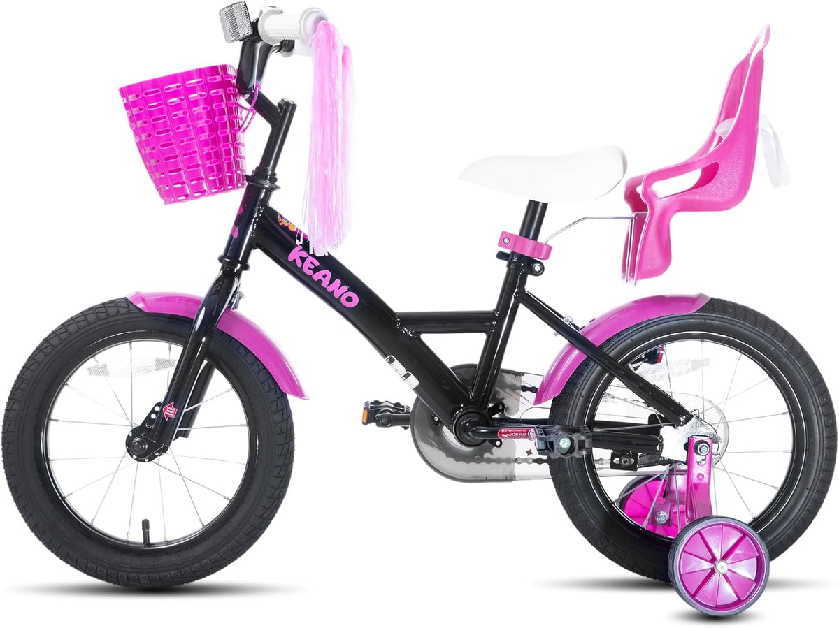 Bicicletas urbanas para niño, JOYSTAR, Bicicleta infantil Zinnia de 14, 16, 20 pulgadas para niñas de 2 a 11 años, pancarta y serpentinas