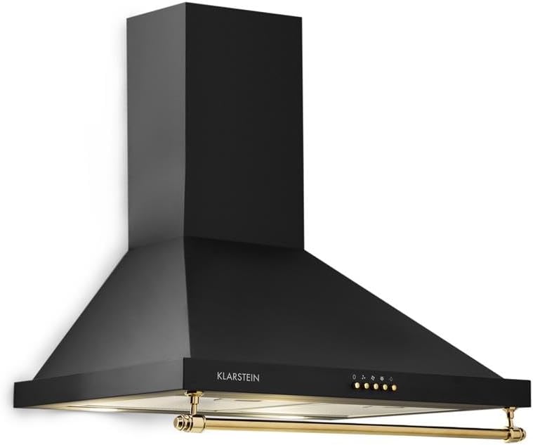 campana extractora, KLARSTEIN, 3 niveles, Potencia 165 W, Ancho 60 cm, Montblanc - de pared, Tubo salida de aire, Luz LED, Filtro de aluminio, Negro