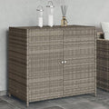 armario, CIADAZ, de almacenaje de jardín ratán PE Gris 83x45x76 cm, Mueble Exterior Almacenaje, Muebles Jardin Exterior - 365545