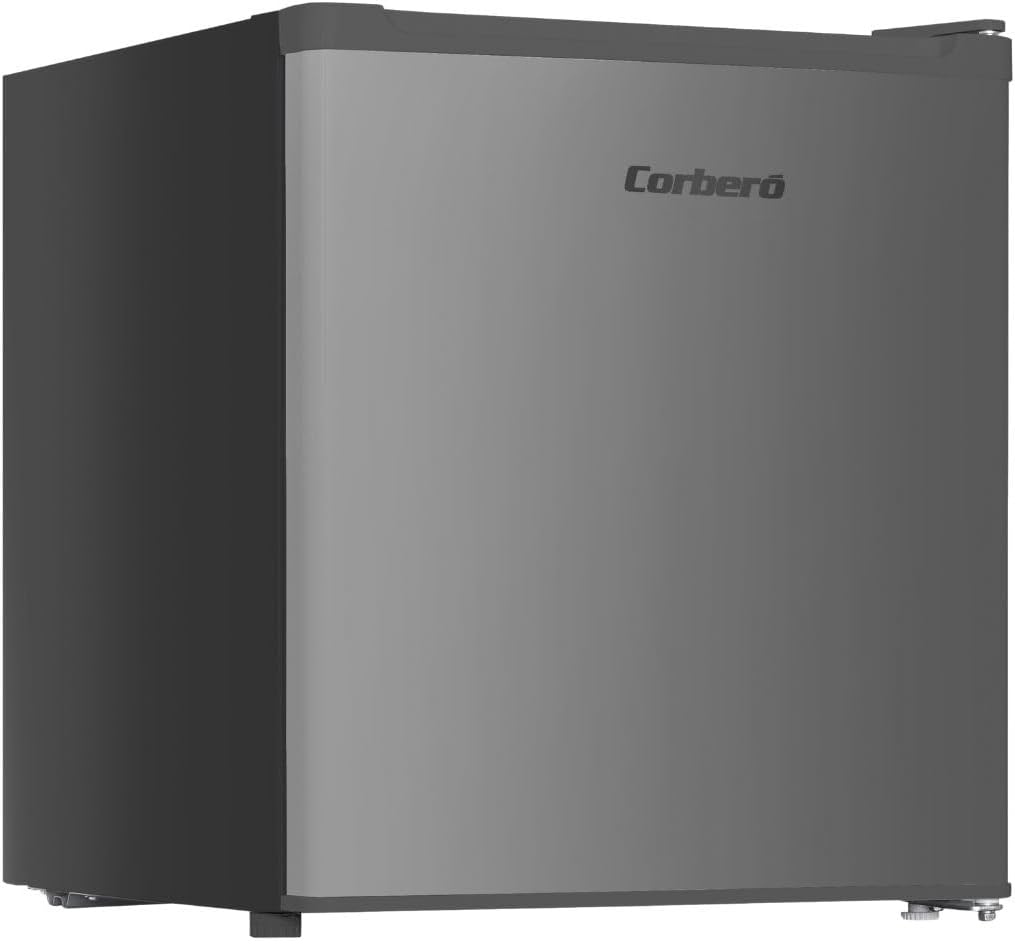 frigorífico mini CFHMB41X, Corbero, Capacidad 41L, 39 dB, Corberó – Nevera pequeña - Mini Bar, Puerta Reversible, Patas Niveladoras, Color Inox