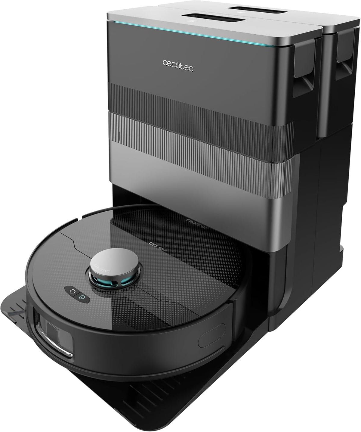 Cecotec X70 robot aspirador, y Friegasuelos con IA y Base Autovaciado Conga X70, Motor de Succión 15000Pa, Base 4 en 1, Tecnología Láser