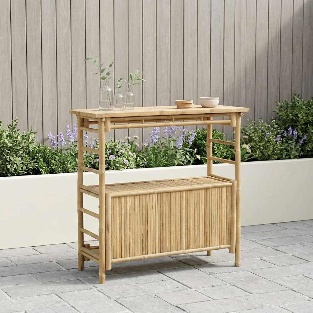 Mesas auxiliare, LoogCape, mesa de jardín con estantes para exteriores, para balcón, terraza, camping, 110 x 50 x 105 cm, resistente a la intemperie