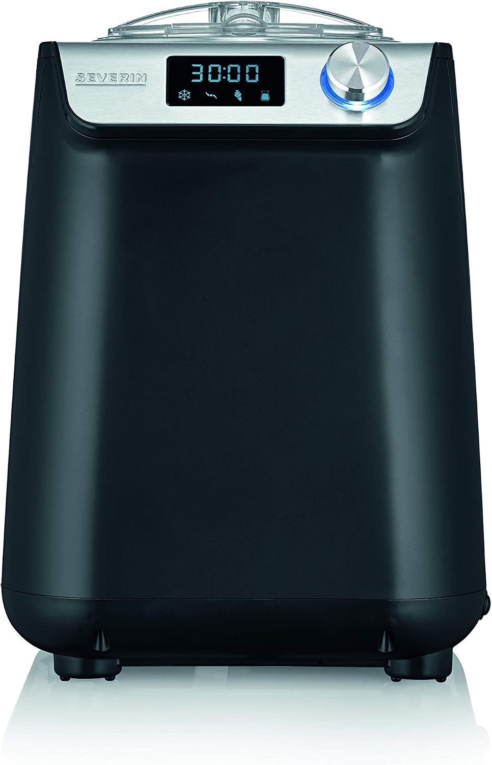 Severin heladera, EZ 7407 - y yogurtera compacta con compresor, 1.2 l, 135 W, temporizador digital, función automática keep-cool, color negro mate