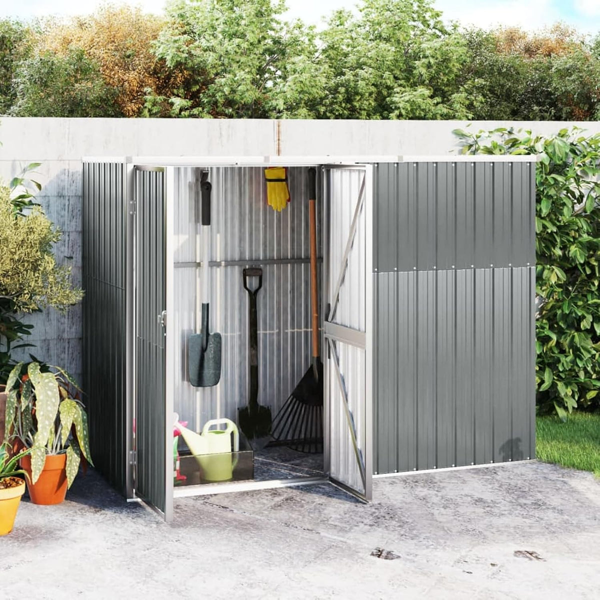 cobertizo de almacenamiento, Tidyard, Cobertizo Herramientas jardín Acero galvanizado 225x89x161