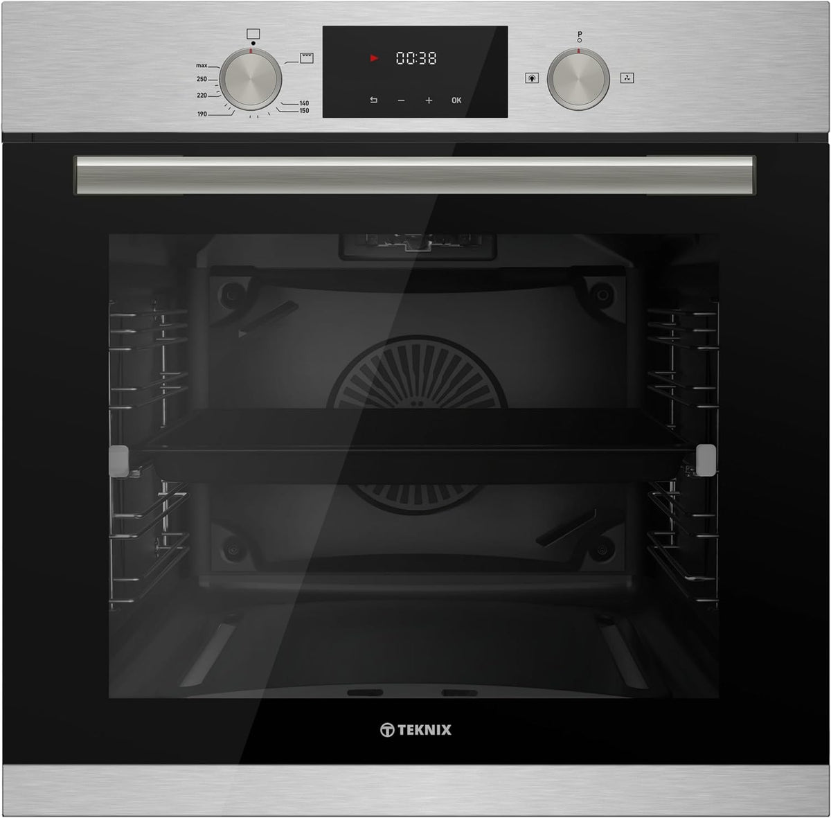 horno de pared BITK264GSX, TEKNIX, BITK264GSX - Horno de gas integrado de 60 cm, con capacidad de 63 L, 59,5 x 59,5 x, LPG convertible, cierre suave