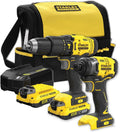 Atornilladore SFMCK465D2S-QW, STANLEY, FATMAX SFMCK465D2S-QW - Kit combinado V20 (18 V, 2 baterías de iones de litio de 2,0 Ah, 1 Cargador