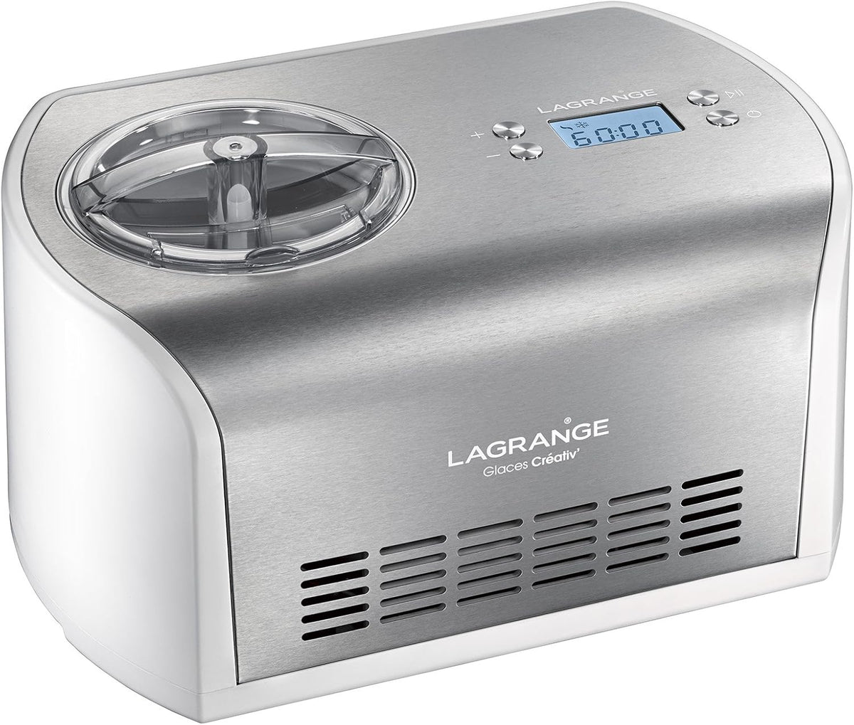heladera, LAGRANGE, 1 bowls, Color blanco - Heladora (1,2 L, De plástico, Acero inoxidable, Plata