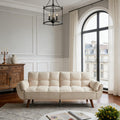sofá, JIEXI, Adjustable Backrest 3-Seater Sofa, Modern Scandinavian-Style Convertible Sofa Bed, Beige