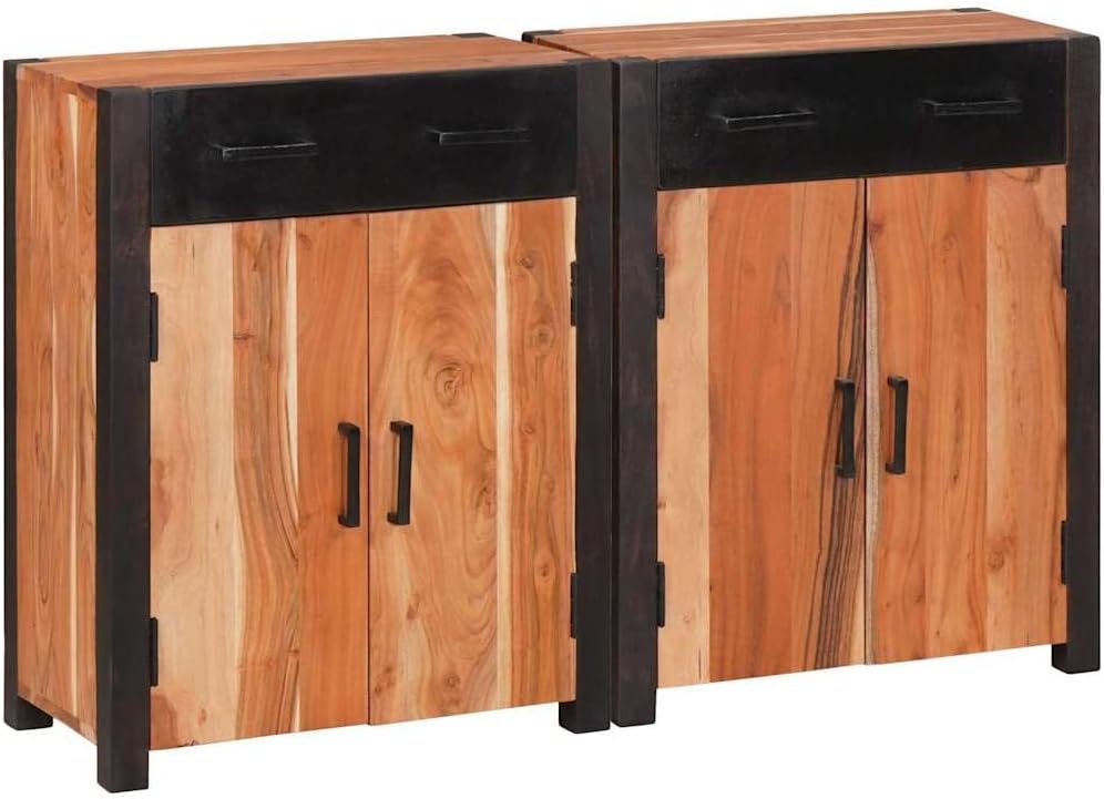 armario, WRJENFSC, Aparador para salón, de buffet duradero para salón, pasillo y cocina, madera maciza de acacia, 110 x 30 x 75 cm, con 4 puertas