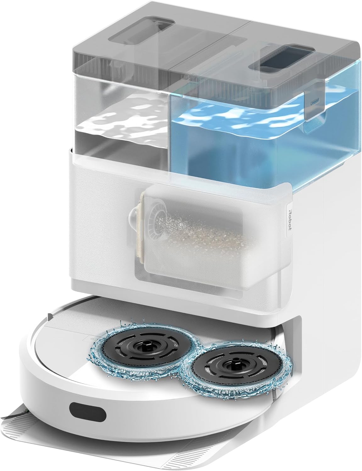 robot aspirador, iRobot, Roomba Plus 405 Combo con Base AutoWash multifunción y autolimpiable, 75 días de autovaciado, Clearview LiDAR, App_B