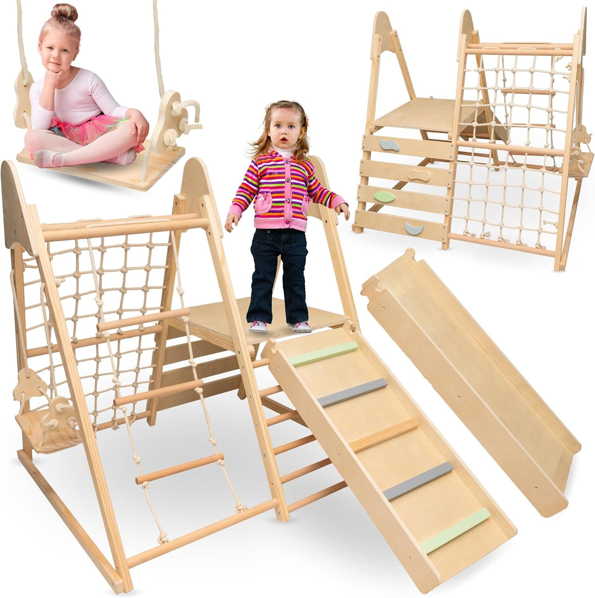 Parques de juego, mamabrum, tobogán, Columpio, Pared de Escalada, Estable, Apoyo al Desarrollo del bebé, Red y Escalera para niños pequeños